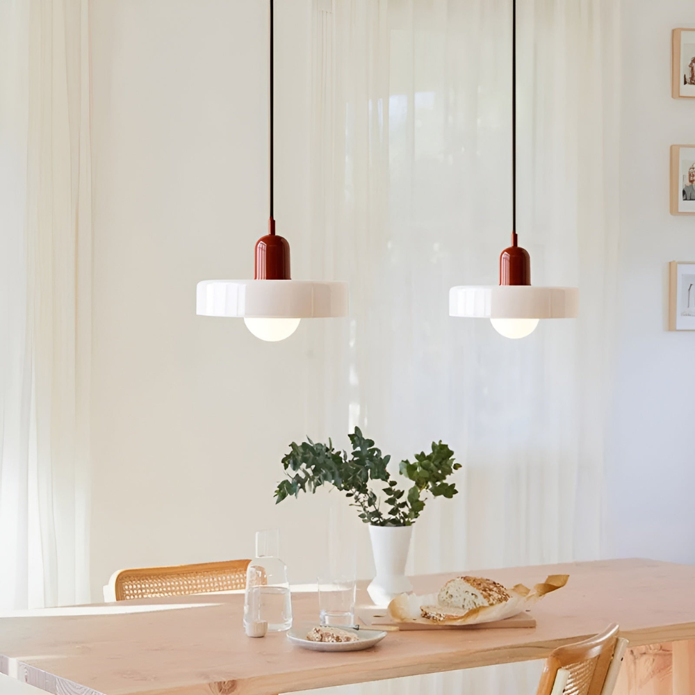 Opal glass globe pendant light with adjustable drop