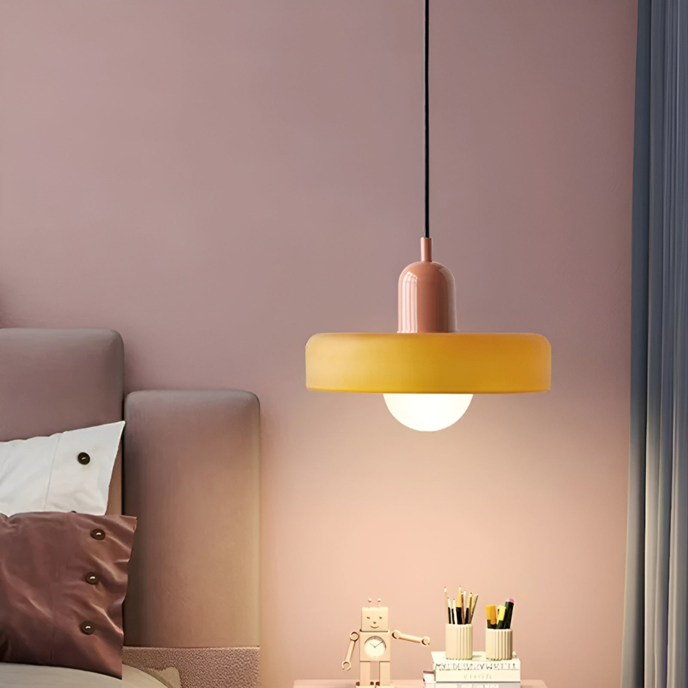 Opal glass globe pendant light with adjustable drop