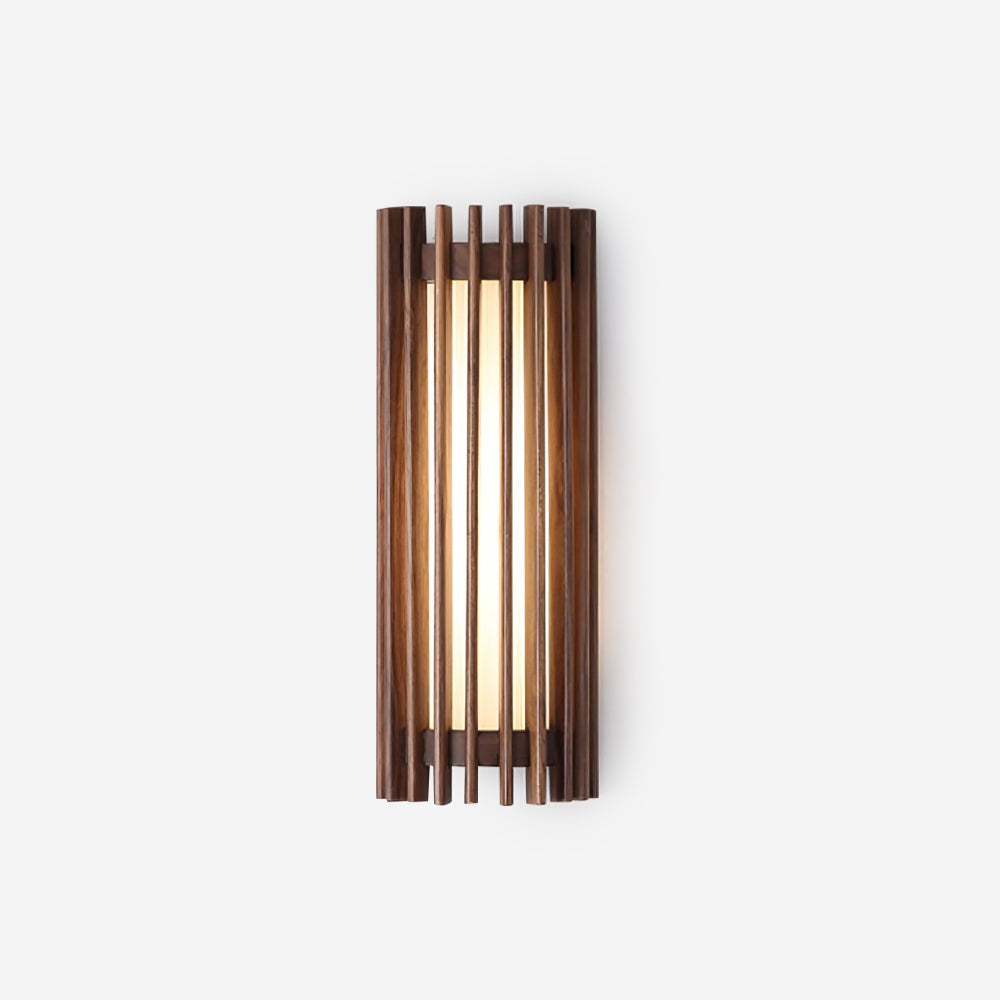 Walnut Slatted Wall Light – Vertical LED Linear Diffuser