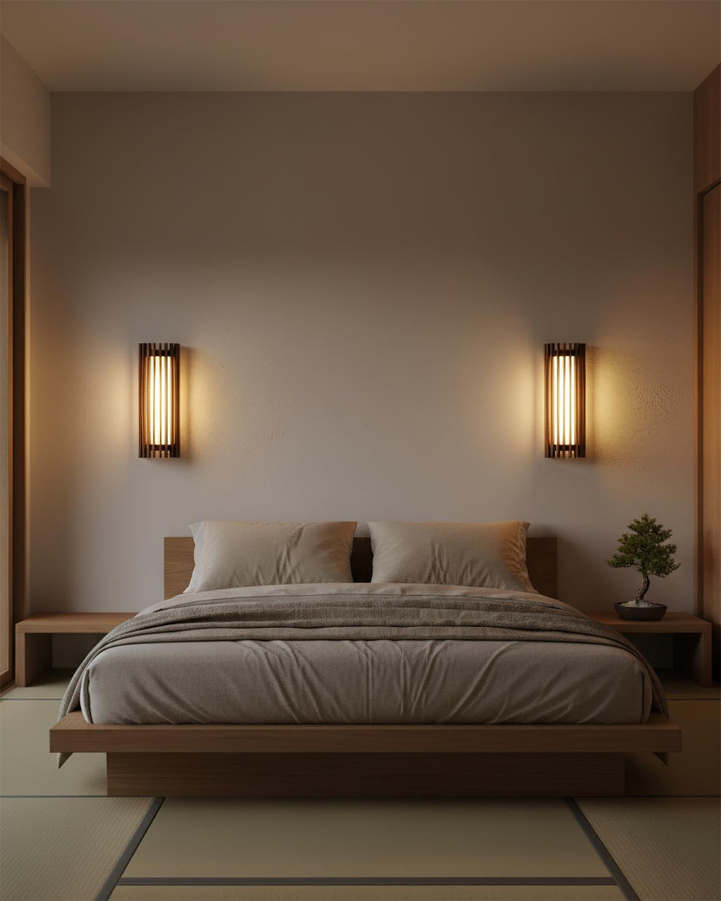 Walnut Slatted Wall Light – Vertical LED Linear Diffuser