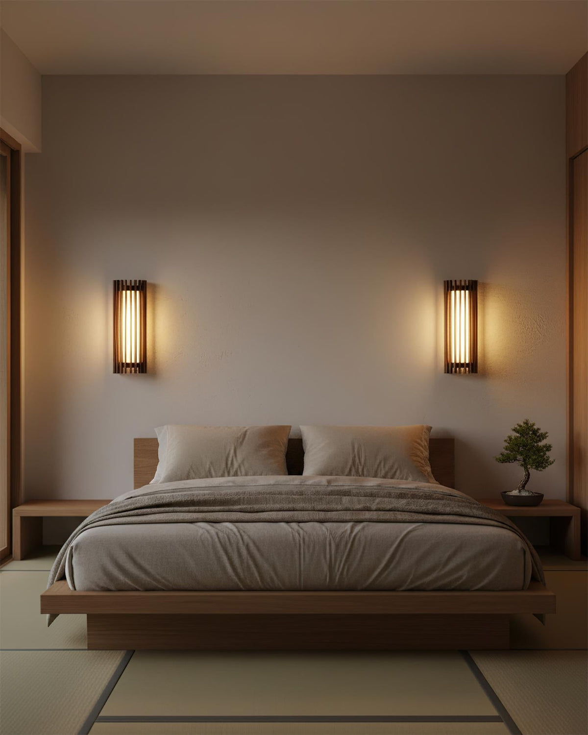 Walnut Slatted Wall Light – Vertical LED Linear Diffuser