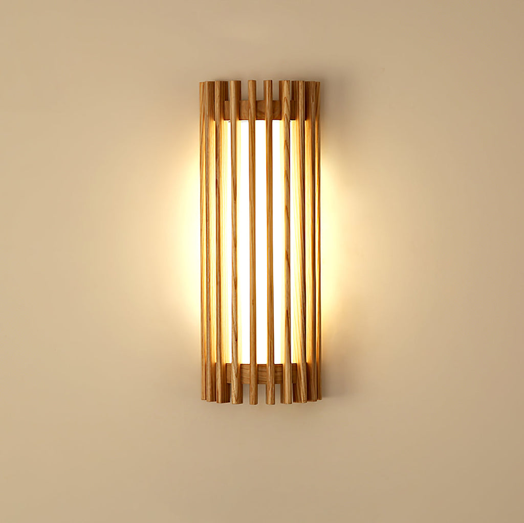 Walnut Slatted Wall Light – Vertical LED Linear Diffuser