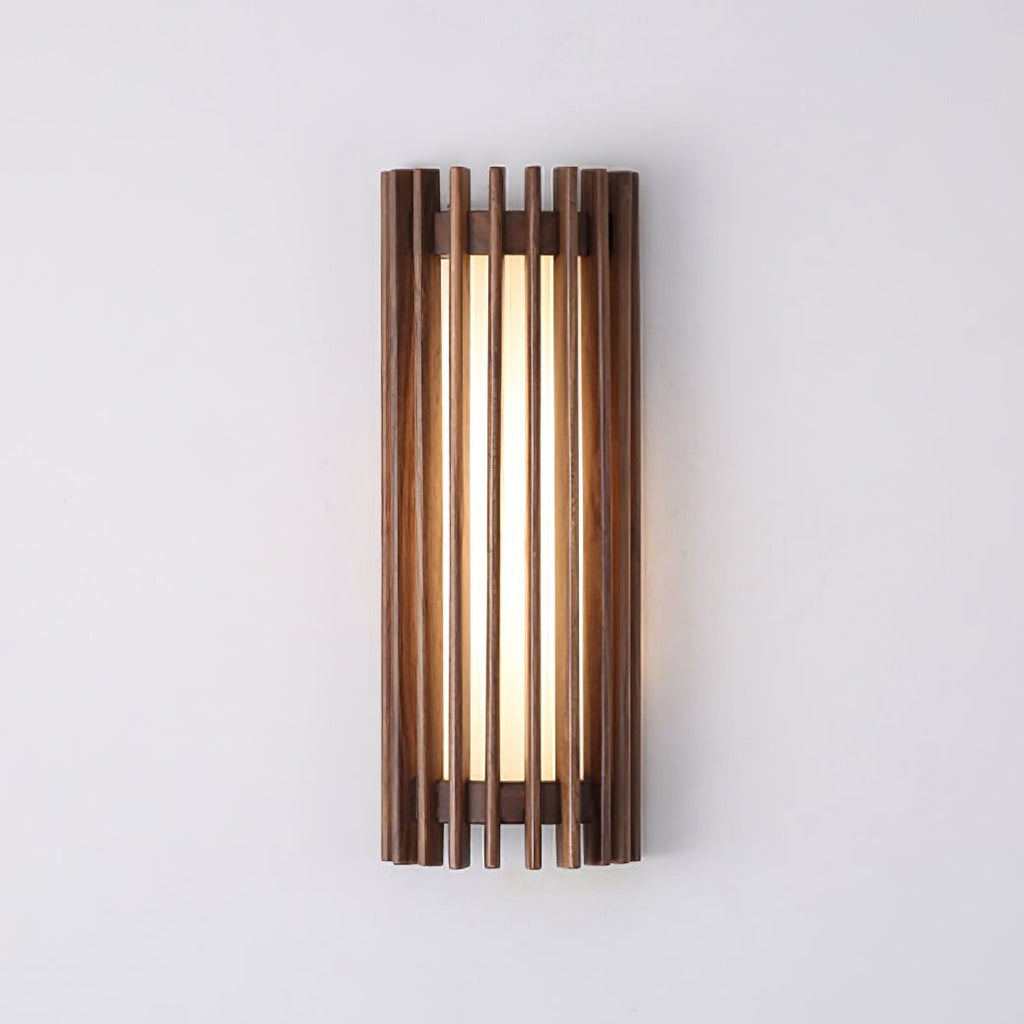 Walnut Slatted Wall Light – Vertical LED Linear Diffuser – view 31