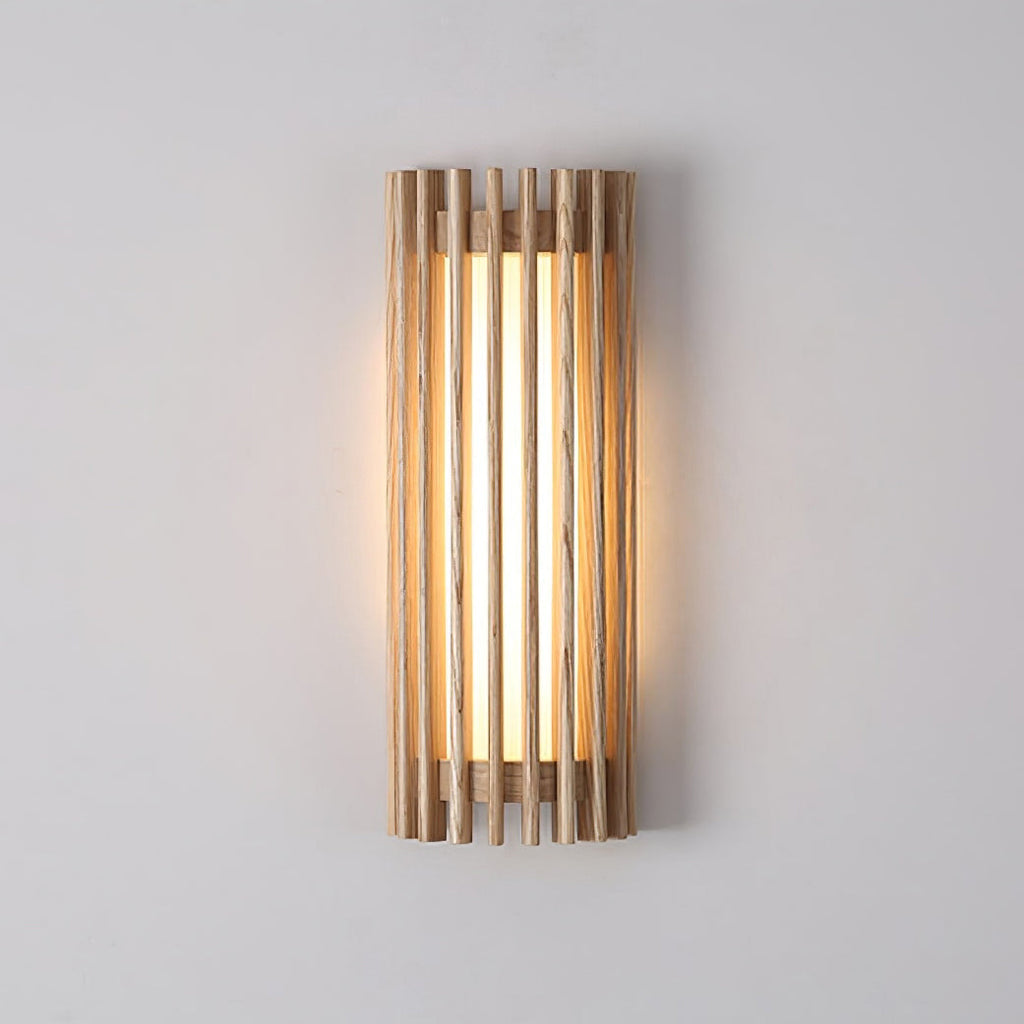 Walnut Slatted Wall Light – Vertical LED Linear Diffuser – view 32