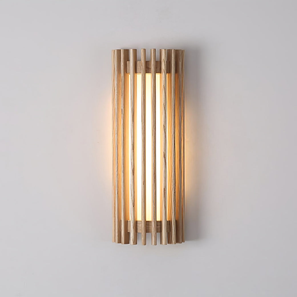 Walnut Slatted Wall Light – Vertical LED Linear Diffuser – view 32