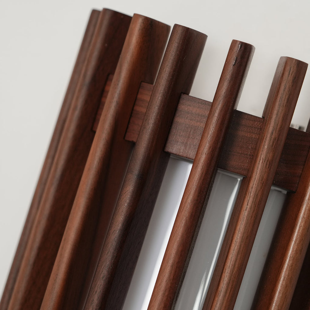Walnut Slatted Wall Light – Vertical LED Linear Diffuser – view 35