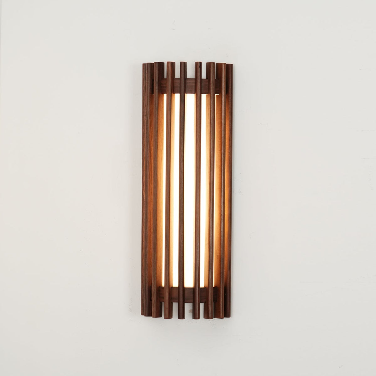 Walnut Slatted Wall Light – Vertical LED Linear Diffuser – view 37