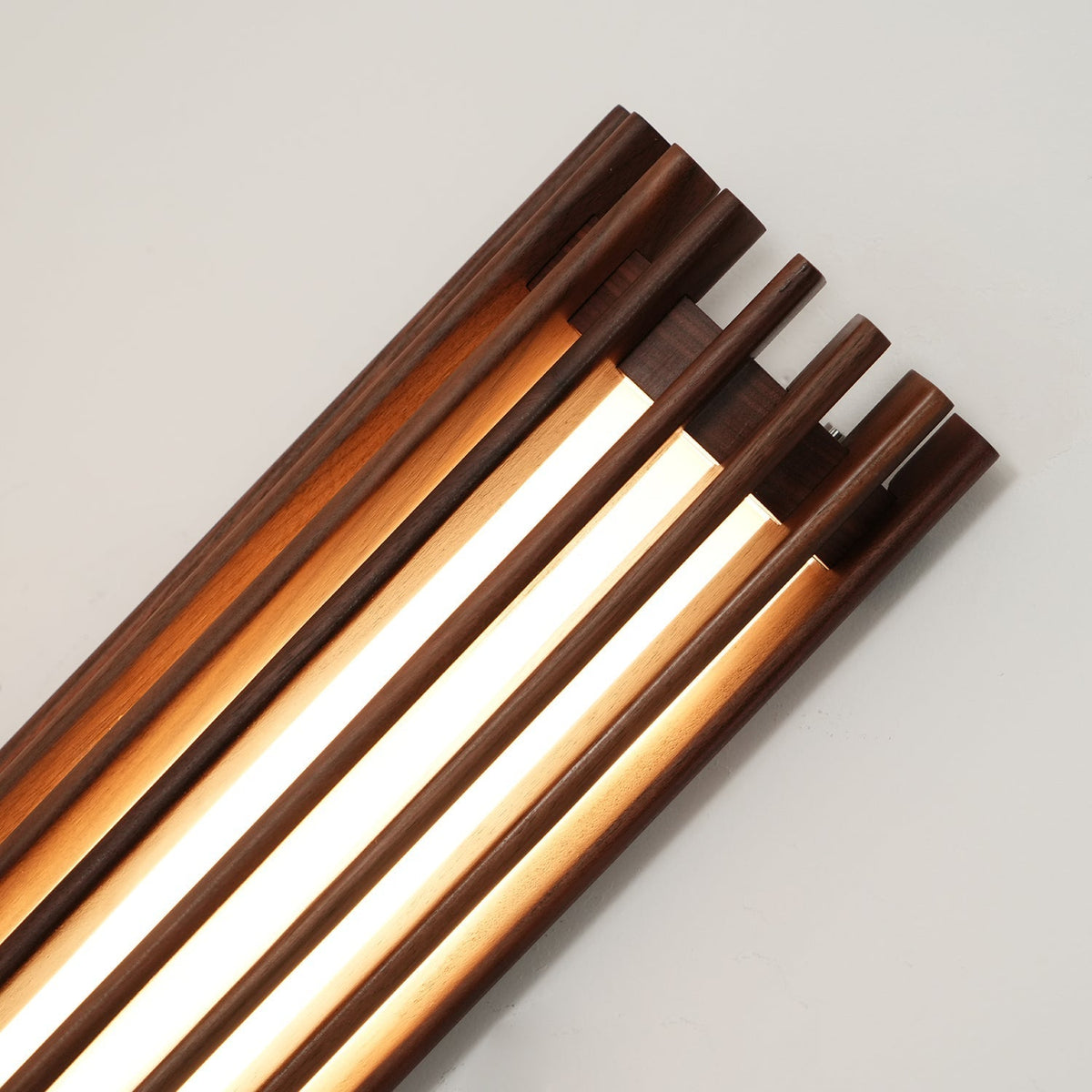 Walnut Slatted Wall Light – Vertical LED Linear Diffuser – view 38