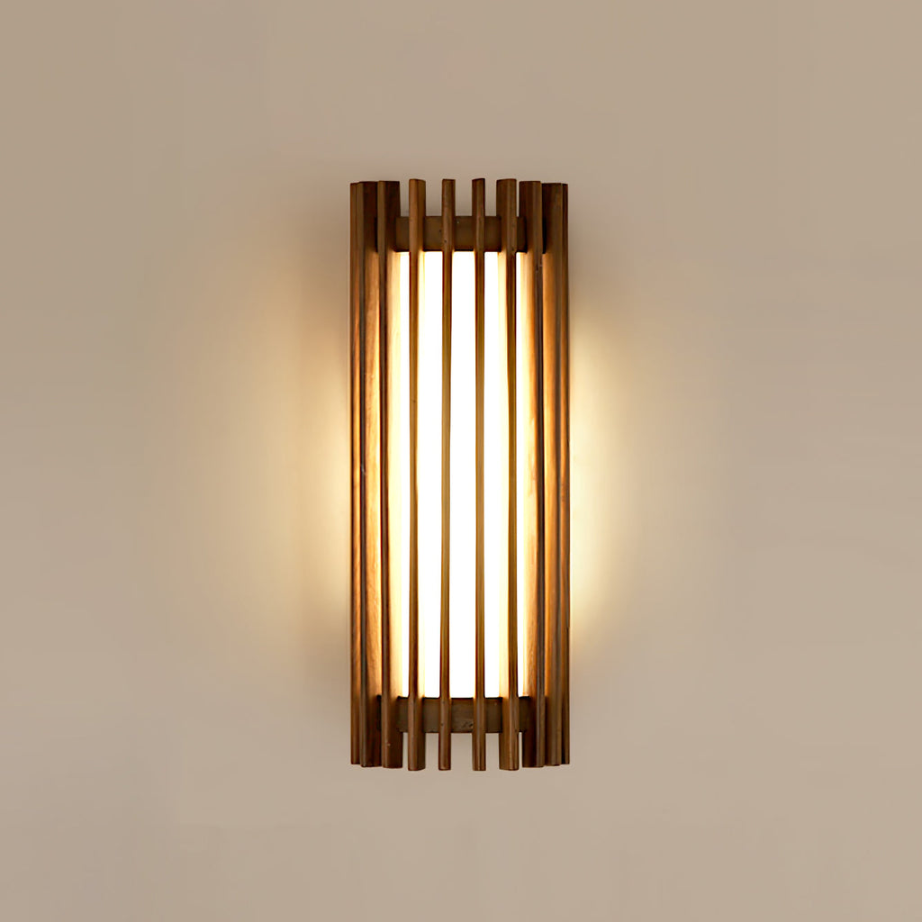 Walnut Slatted Wall Light – Vertical LED Linear Diffuser