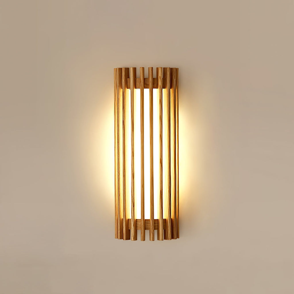 Walnut Slatted Wall Light – Vertical LED Linear Diffuser