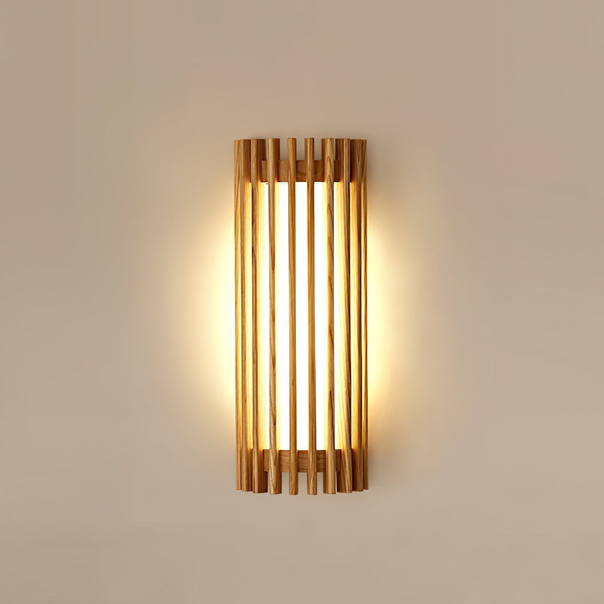 Walnut Slatted Wall Light – Vertical LED Linear Diffuser
