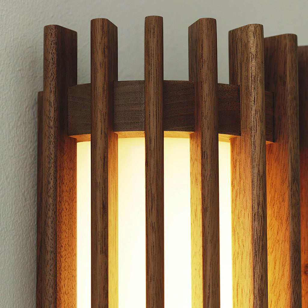 Walnut Slatted Wall Light – Vertical LED Linear Diffuser