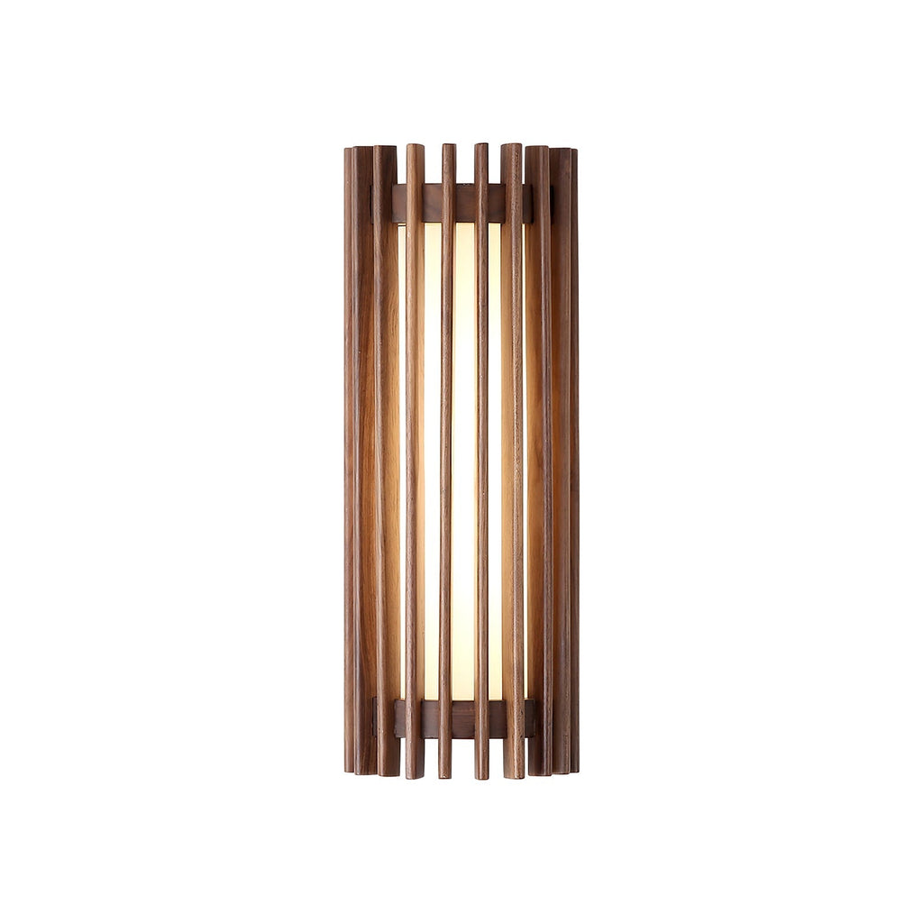 Walnut Slatted Wall Light – Vertical LED Linear Diffuser