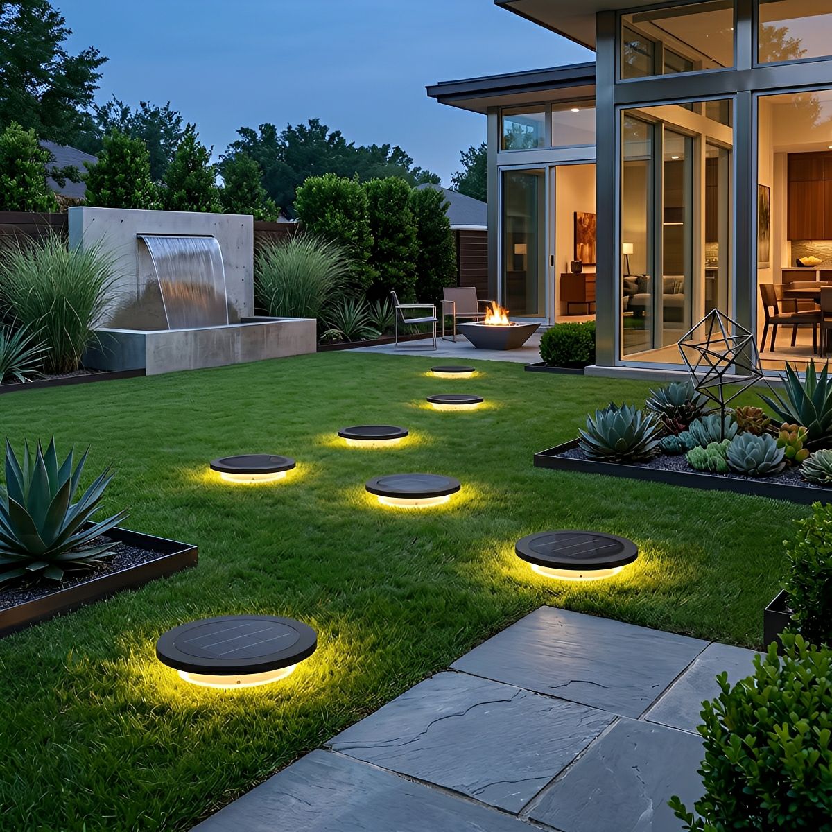 Starburst Outdoor Spotlight – Cast Aluminium and Glass, IP65, 1,530lm, Ø 30cm