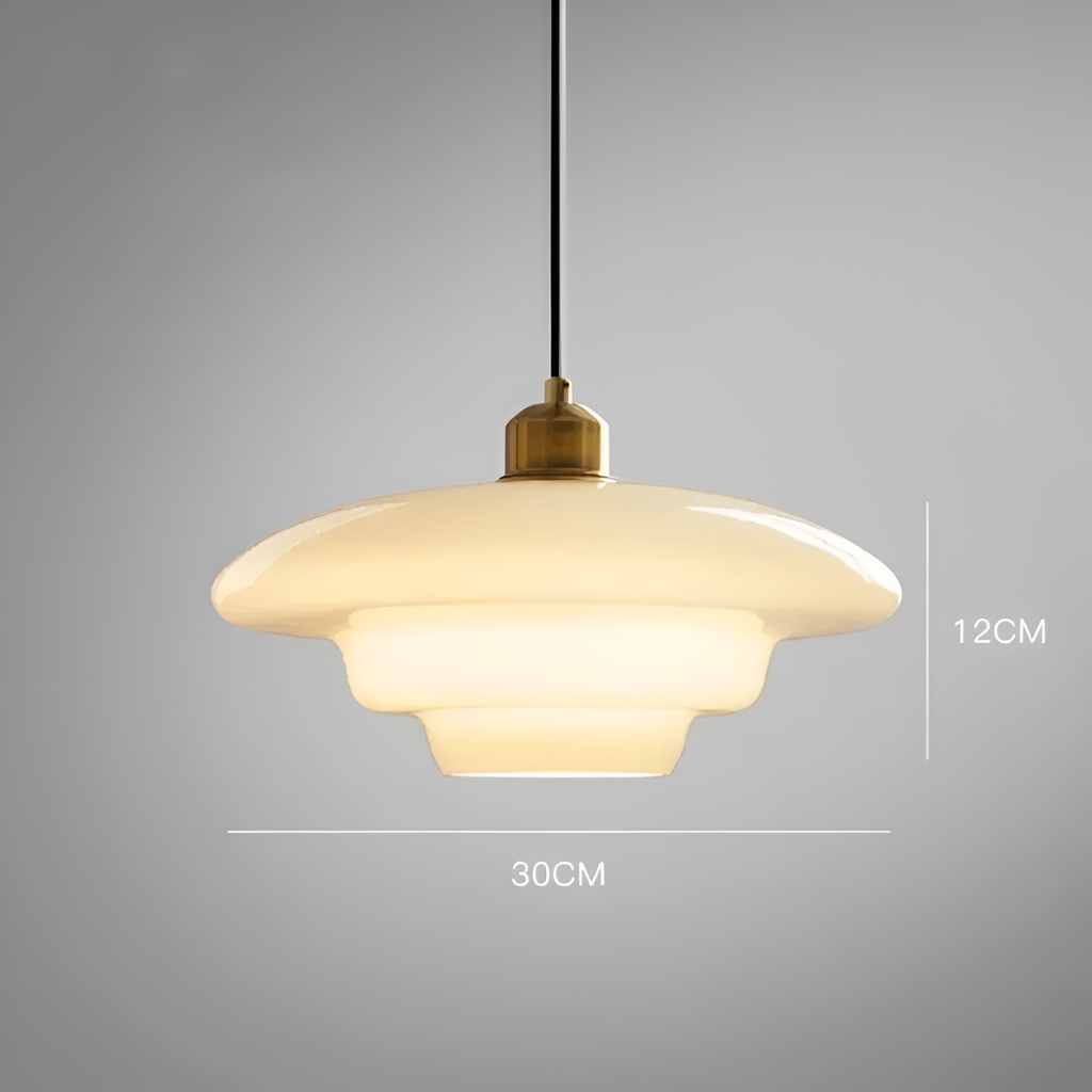 Art Deco Tiered Glass Pendant Light – Layered Glass Shade