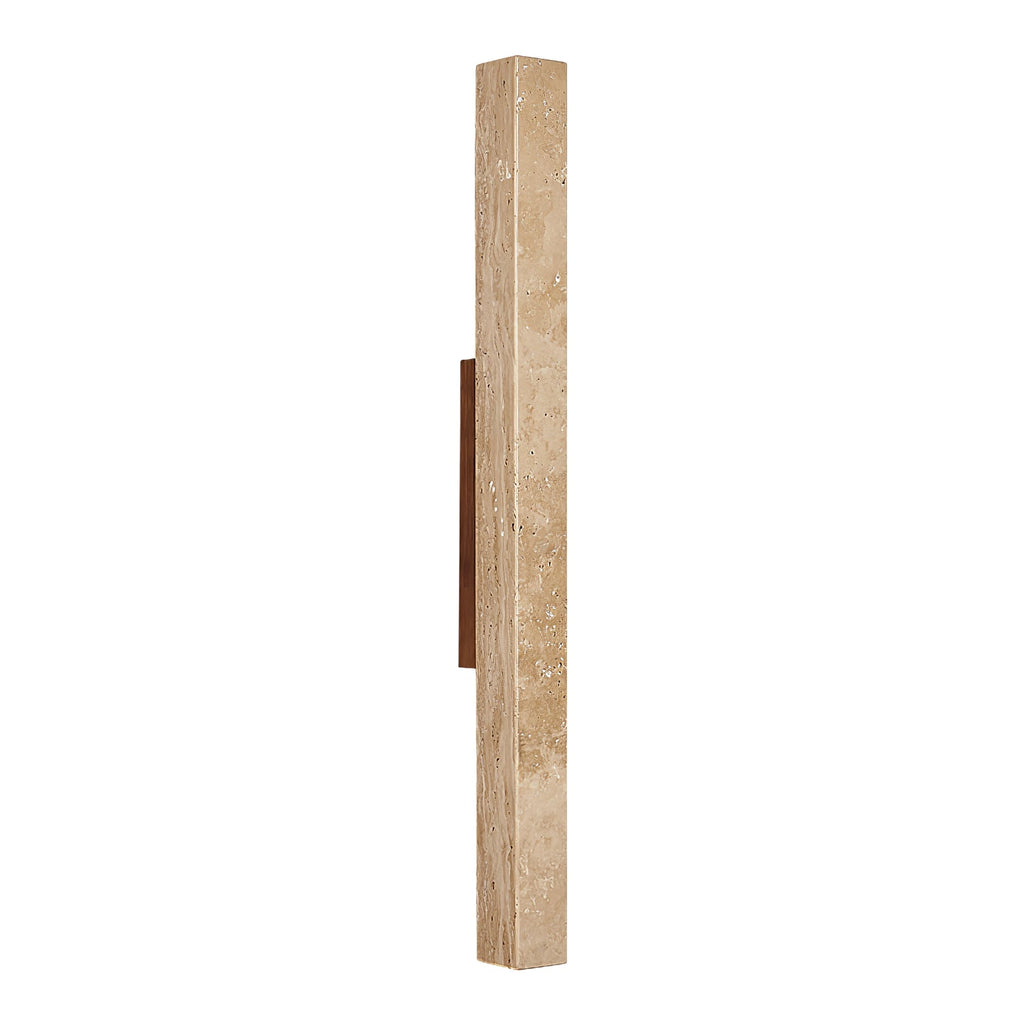 Travertine column wall light with natural wood detail — image 14