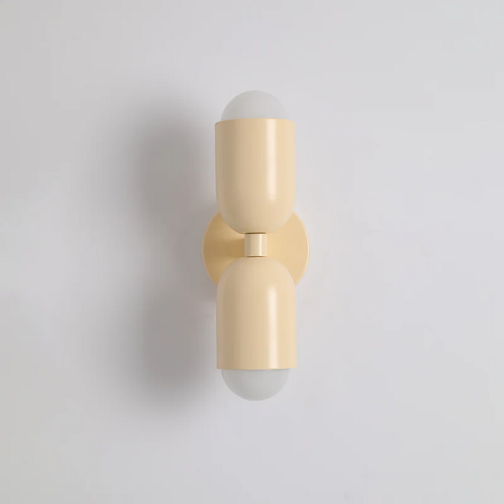 Cylinder Wall Light – Wrought Iron, Up and Down LED Beams