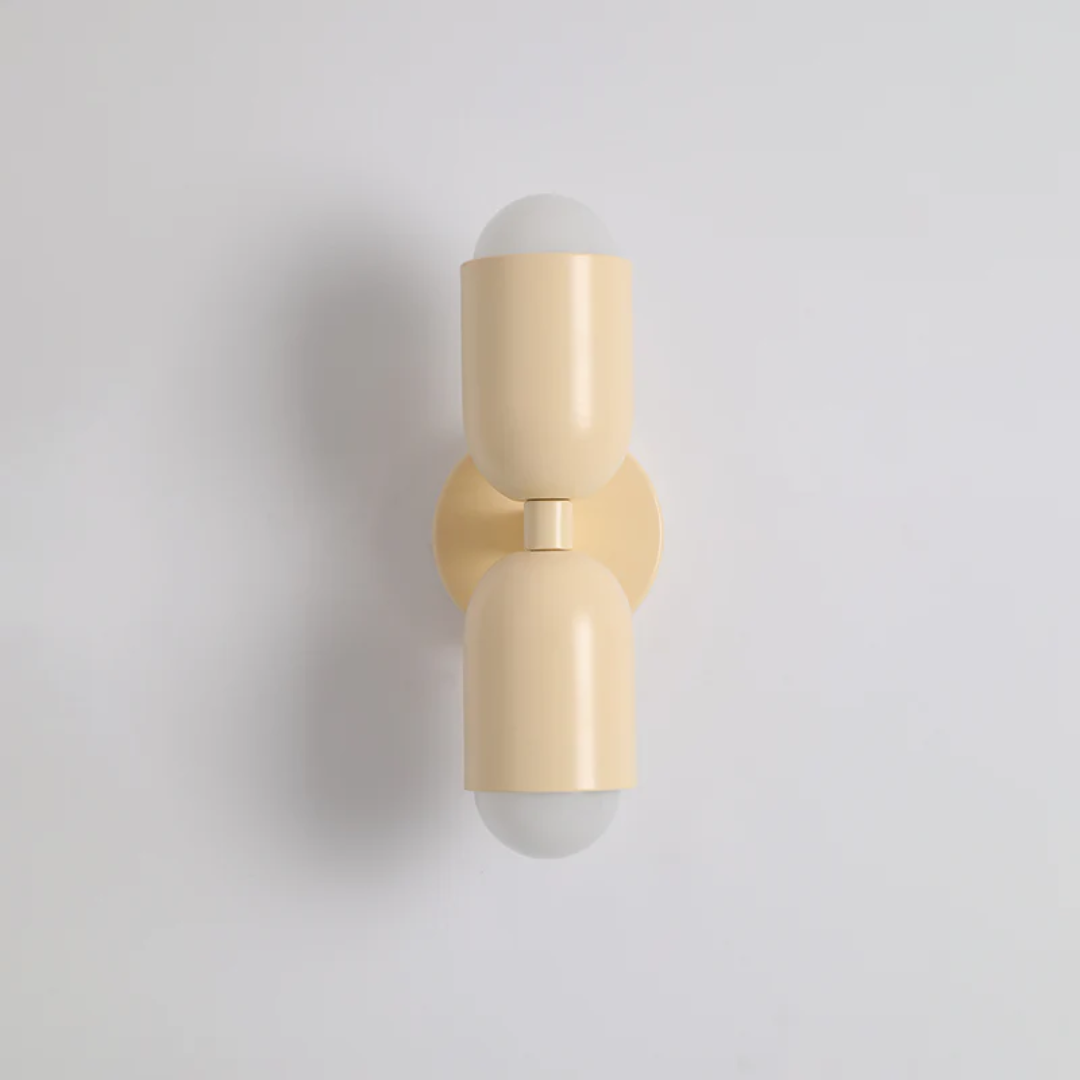 Cylinder Wall Light – Wrought Iron, Up and Down LED Beams