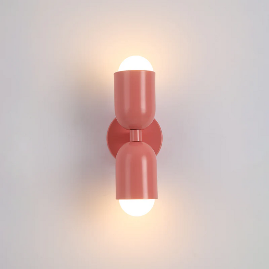 Cylinder Wall Light – Wrought Iron, Up and Down LED Beams