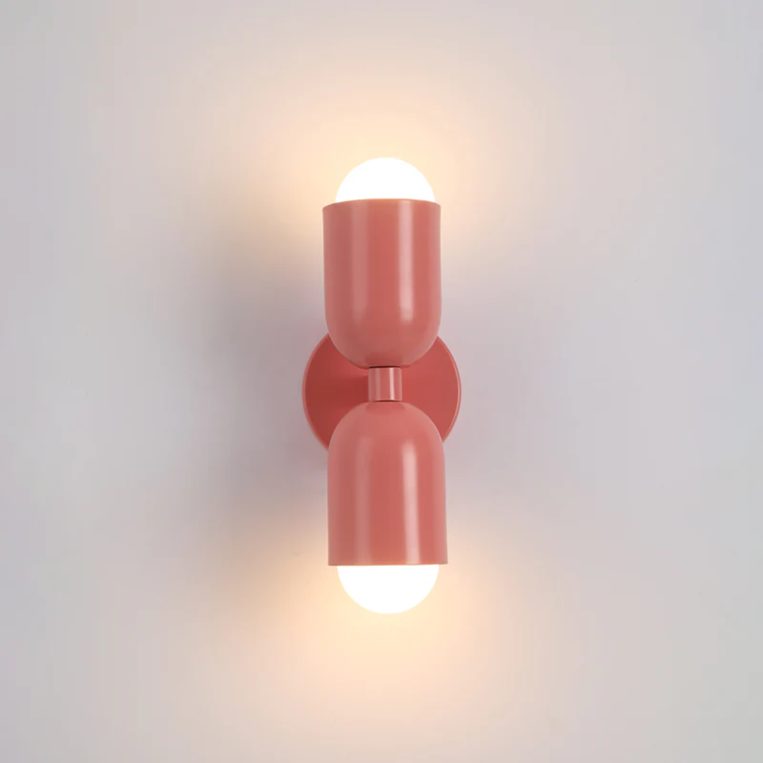 Cylinder Wall Light – Wrought Iron, Up and Down LED Beams