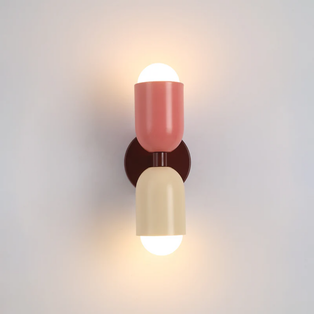 Cylinder Wall Light – Wrought Iron, Up and Down LED Beams