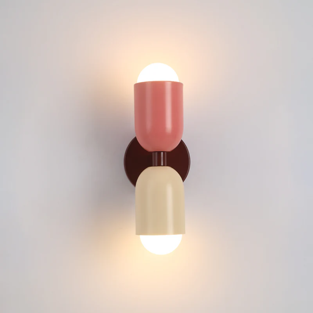 Cylinder Wall Light – Wrought Iron, Up and Down LED Beams