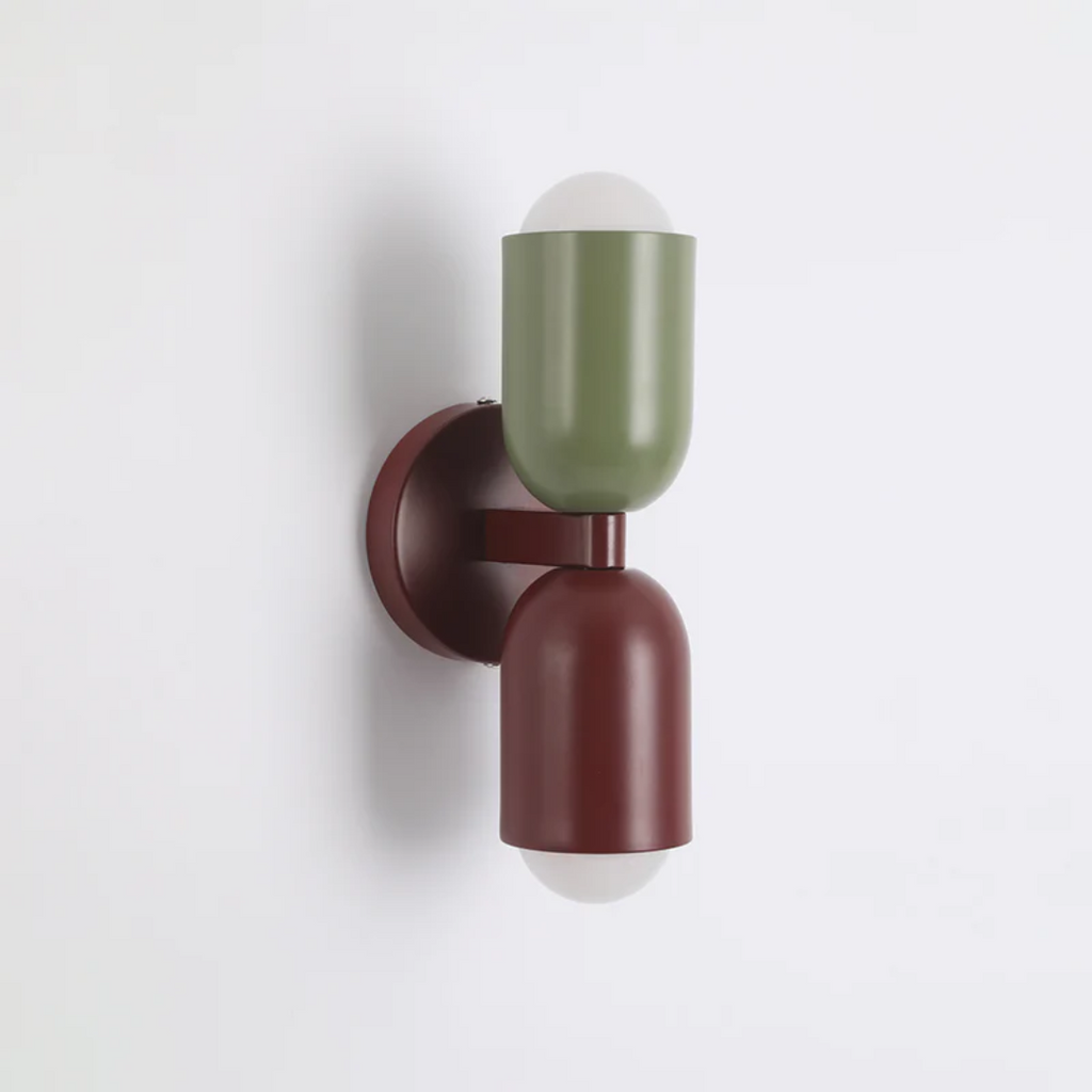Cylinder Wall Light – Wrought Iron, Up and Down LED Beams