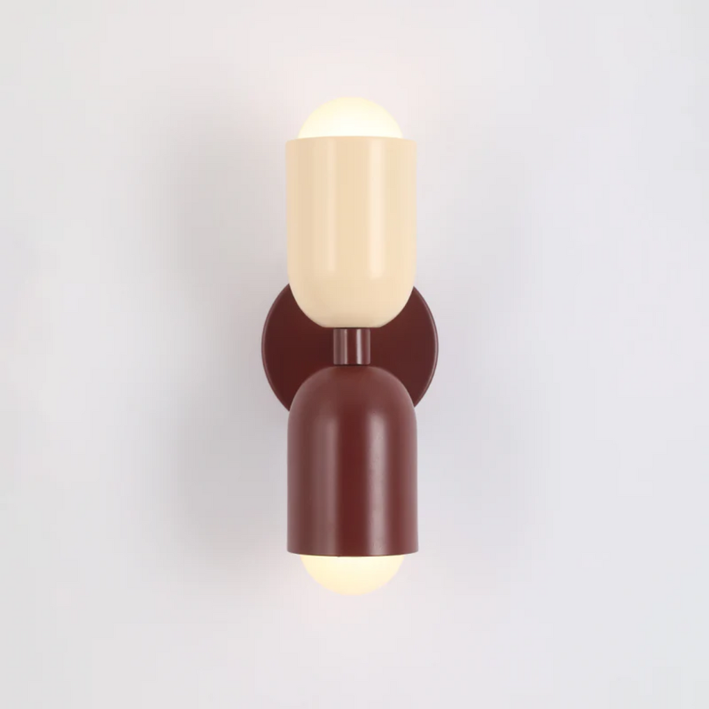 Cylinder Wall Light – Wrought Iron, Up and Down LED Beams