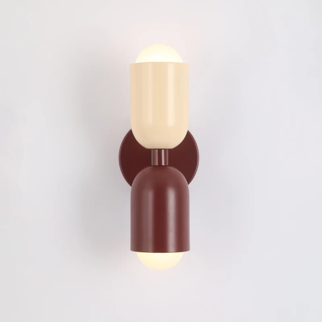 Cylinder Wall Light – Wrought Iron, Up and Down LED Beams