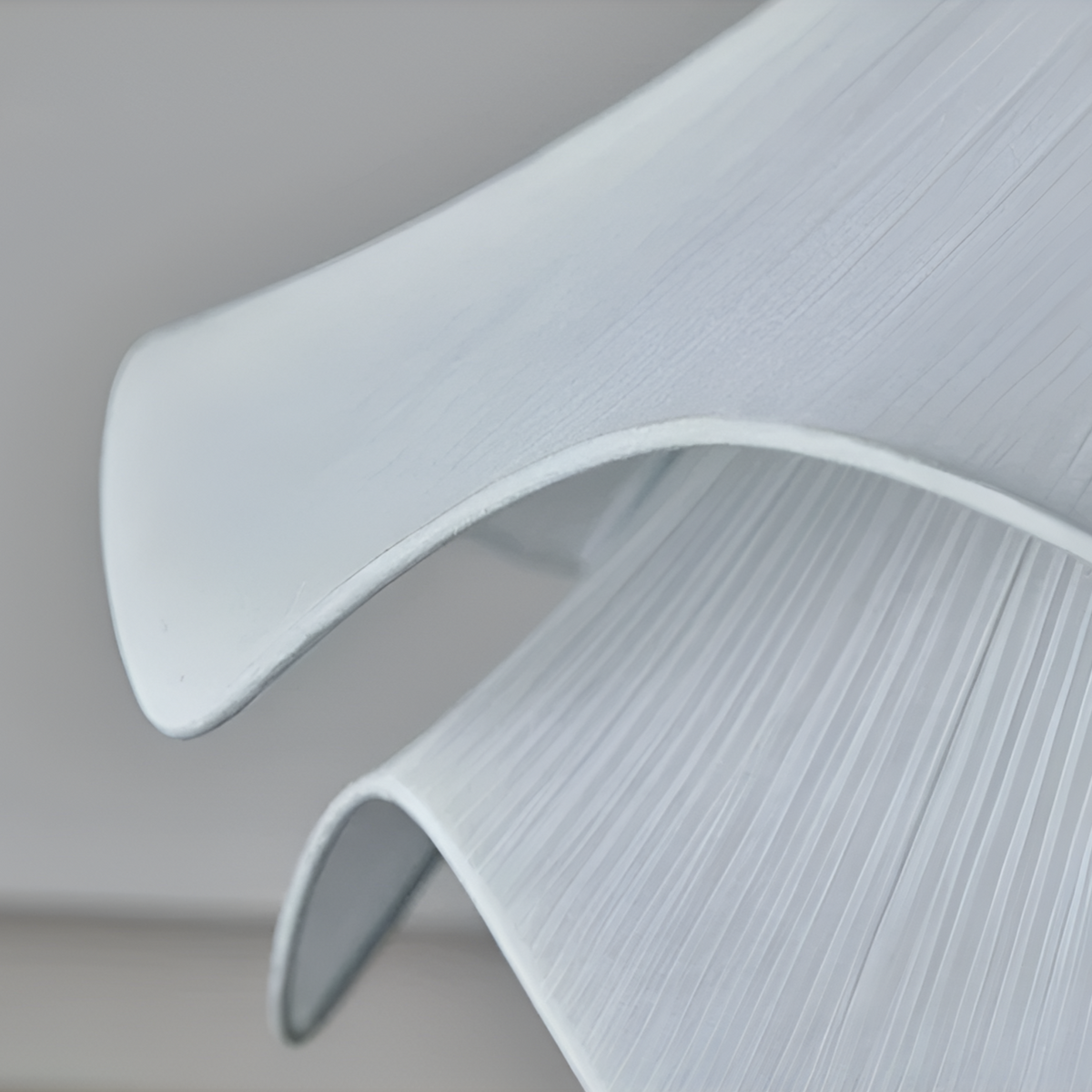Japandi Rippled Fabric Pendant Light – Matt White LED Shade
