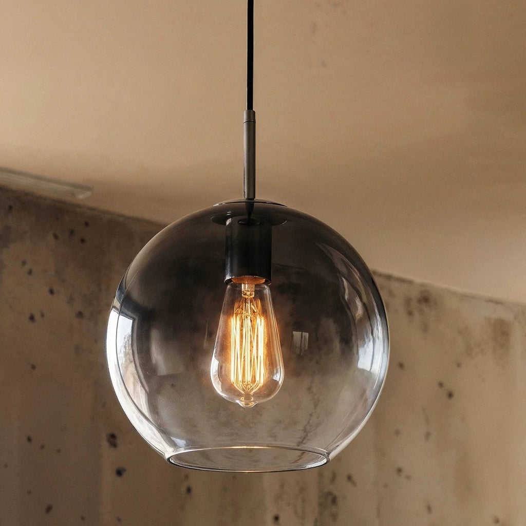 Frosted Glass Globe Pendant Light – Soft Minimal Diffuser