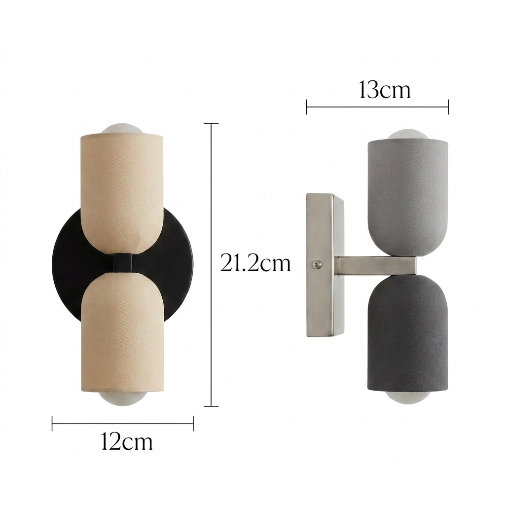 Cylinder Wall Light – Wrought Iron, Up and Down LED Beams