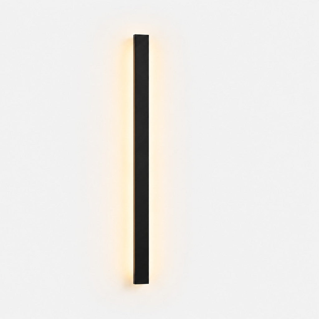 Lumiris black metal outdoor wall light, diffused LED lighting, clean modern design.
