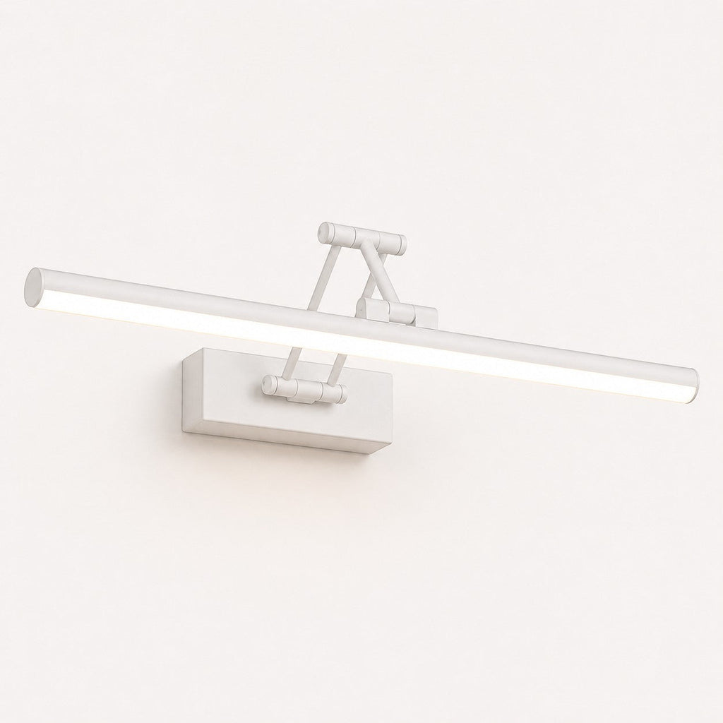 Lumiris adjustable linear wall light in white metal with cool white LED lighting