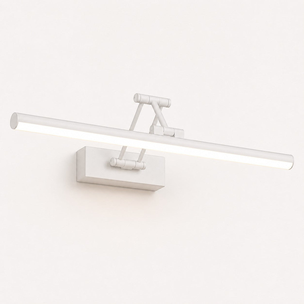 Lumiris adjustable linear wall light in white metal with cool white LED lighting