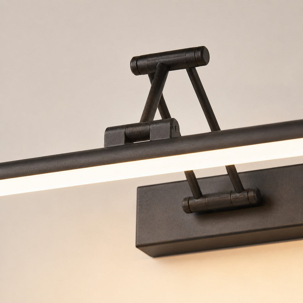 Lumiris adjustable linear wall light in black metal with cool white LED lighting